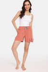 Rosaline Joy Sticks Knit Cotton Shorts - Burnt Sienna — thumbnail 4